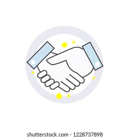 Icon of the handshake. Symbol of agreement and cooperation in business.