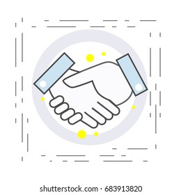 Icon of the handshake. Symbol of agreement and cooperation in business. vector
