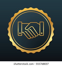 Icon Handshake Symbol. Designed for web and software interfaces Flat. Outline Style Design Premium 