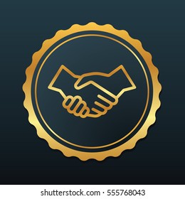 Icon Handshake Symbol. Designed for Web Mobile and software interfaces Isolated. Outline Style Design Premium 