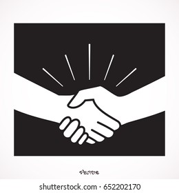 Icon Handshake Symbol. Designed for web and software interfaces. 