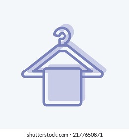 Icon Hanging Towel. suitable for Spa symbol. two tone style. simple design editable. design template vector. simple symbol illustration