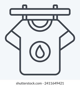Icon Hanging Tshirt. related to Laundry symbol. line style. simple design editable. simple illustration