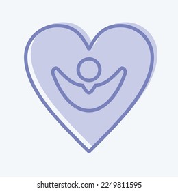 Icon Happiness. related to Psychological symbol. two tone style. simple illustration. emotions, empathy, assistance