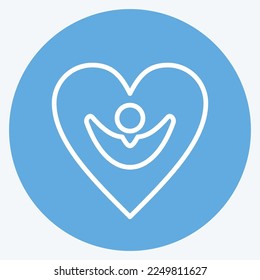 Icon Happiness. related to Psychological symbol. blue eyes style. simple illustration. emotions, empathy, assistance
