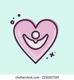 Icon Happiness. related to Psychological symbol. MBE style. simple illustration. emotions, empathy, assistance