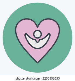 Icon Happiness. related to Psychological symbol. color mate style. simple illustration. emotions, empathy, assistance