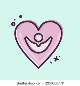 Icon Happiness. related to Psychological symbol. MBE style. simple illustration. emotions, empathy, assistance
