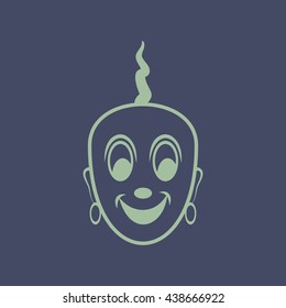 Icon of Happy Indian Pandit. Eps-10.
