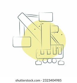 Icon Harbor Crane. related to Construction Vehicles symbol. Color Spot Style. simple design editable. simple illustration