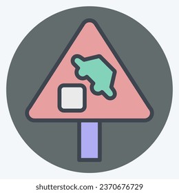 Icon Harbor. related to Road Sign symbol. color mate style. simple design editable. simple illustration