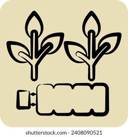 Icono duro biodegradable. relacionado con el símbolo Plastic Pollution. estilo dibujado a mano. diseño simple editable. ilustración simple