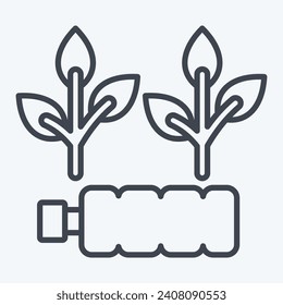 Symbol schwer biologisch abbaubar. in Zusammenhang mit dem Symbol für Plastikverschmutzung stehen. Linienstil. einfaches Design bearbeitbar. einfache Abbildung