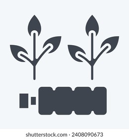 Symbol schwer biologisch abbaubar. in Zusammenhang mit dem Symbol für Plastikverschmutzung stehen. Glyph-Stil. einfaches Design bearbeitbar. einfache Abbildung