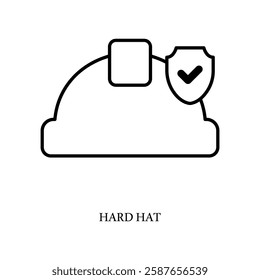 Icon a hard hat, isolated against a clean background.