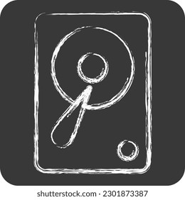 Icon Hardisk. suitable for Computer Components symbol. chalk Style. simple design editable. design template vector