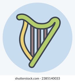 Icon Harp. related to Celtic symbol. color mate style. simple design editable. simple illustration