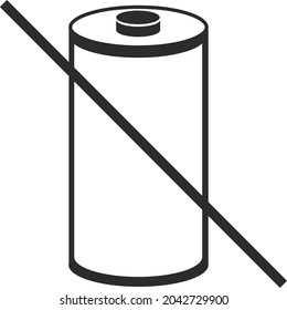 The icon has no battery charge. There is no battery. Low battery indicators. Flat vector illustration on a white background. Battery icon for web design, applications.