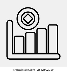 Icon hash rate. Crypto currency elements. Icon in line style.