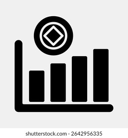 Icon hash rate. Crypto currency elements. Icon in glyph style.