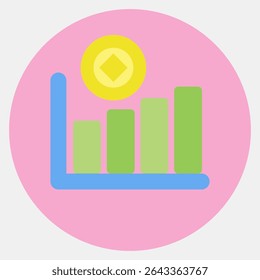 Icon hash rate. Crypto currency elements. Icon in color mate style.