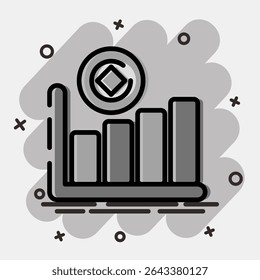 Icon hash rate. Crypto currency elements. Icon in comic style.