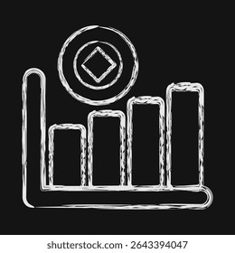 Hashrate des Symbols. Kryptowährungselemente. Symbol im Kreidestil.