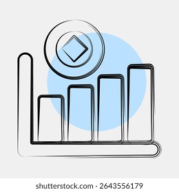 Icon hash rate. Crypto currency elements. Icon in color spot style.
