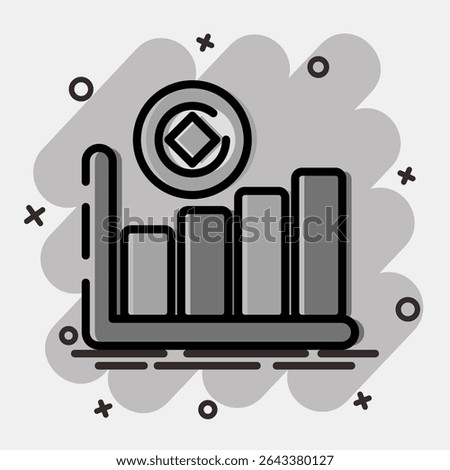 Icon hash rate. Crypto currency elements. Icon in comic style.