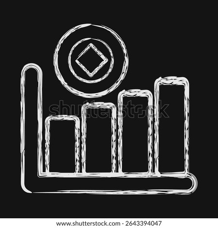 Icon hash rate. Crypto currency elements. Icon in chalk style.