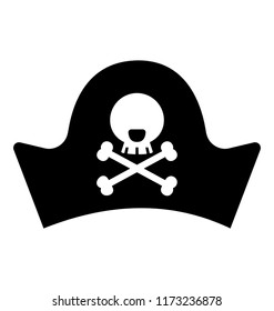 
Icon of a hat having a skull sign depicting pirates hat
