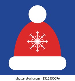 Сhristmas icon with hat. Isolated vector illustration for winter holidays