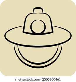 Icon Hat. related to Korea symbol. hand drawn style. simple illustration