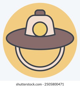 Icon Hat. related to Korea symbol. color mate style. simple illustration