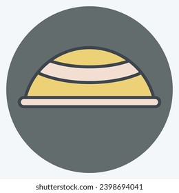 Icon Hat. related to Ramadan symbol. color mate style. simple design editable. simple illustration