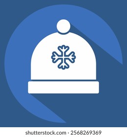 Icon Hat. related to Winter symbol. long shadow style. simple illustration