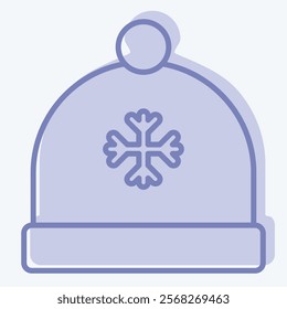 Icon Hat. related to Winter symbol. two tone style. simple illustration