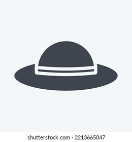 Icon Hat. suitable for Summer symbol. glyph style. simple design editable. design template vector. simple illustration