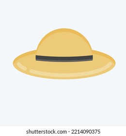 Icon Hat. suitable for Summer symbol. flat style. simple design editable. design template vector. simple illustration