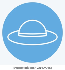 Icon Hat. suitable for Summer symbol. blue eyes style. simple design editable. design template vector. simple illustration