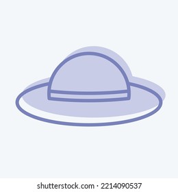 Icon Hat. suitable for Summer symbol. two tone style. simple design editable. design template vector. simple illustration