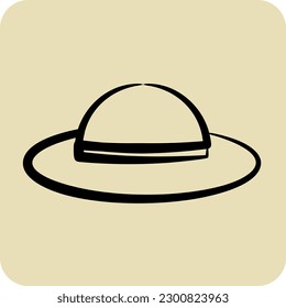 Icon Hat. suitable for Summer symbol. hand drawn style. simple design editable. design template vector. simple illustration