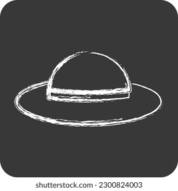 Icon Hat. suitable for Summer symbol. chalk Style. simple design editable. design template vector. simple illustration