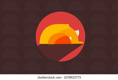 icon Hat workers for security protection while working with the design of the flats to commemorate may day and international workers