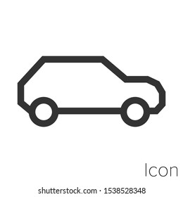 Icon hatchback in black and white Illustration.