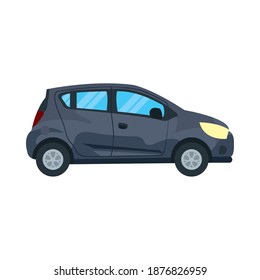 icon of hatchback car over white background, colorful design, vector illustration