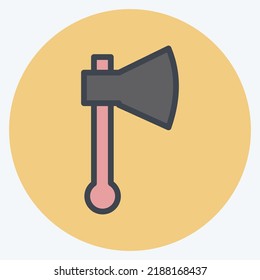 Icon Hatchet. geeignet für Bildungs-Symbol. Farbpaarstil. einfaches Design bearbeitbar. Designvorlage, Vektor. einfache Abbildung