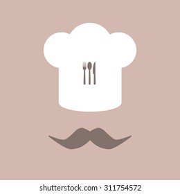 icon hats chef with a mustache 