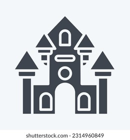 Icon Haunted House. related to Amusement Park symbol. glyph style. simple design editable. simple illustration