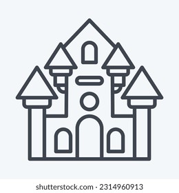 Icon Haunted House. related to Amusement Park symbol. line style. simple design editable. simple illustration